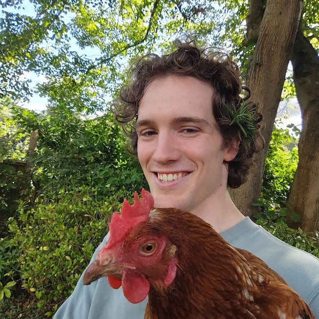 an image of me holding a chicken